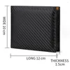 Wallets Carbon Fiber Men Retro Zipper Horizontal Wallet PU Leather Plaid Open Coin Purse Multifunctional Card Holder