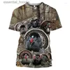 Blusas femininas Camisas Masculinas Camisetas 2022 Homens 3D Deer Design Manga Curta T-shirt Animal Impresso Roupas Senhoras Arma Caça Elk Poliéster Material L230919