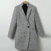 Women's Wool Blends Fashion Long Woolen Women Coat Female Plus Size Winter Plaid Jacket Wool Blend Cape Coat Tweed Outwear 5XL 6XL 7XL LP193 230918