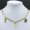 Collane con pendente 2023 Moda Sole Lettera in acciaio inossidabile Catena per le donne Collana color oro Collare gioielli Girocollo N7003SUNS03