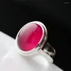 Küme halkaları ecoworld ge gümüş takı kırmızı corundum ile toptan el kitabı 925 sterling ring retro ms.