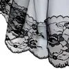 حجاب الزفاف هالوين شبح حجاب طبقتان زفاف أسود قصير مع ملحقات الدانتيل المشط العروس Veu