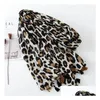 Sciarpa da donna di grandi dimensioni con stampa leopardata Sciarpe con nappe 180X100 cm Scialli autunnali primaverili Avvolge cotone e lino Er-Up Hijab musulmano Drop Deli Dhgst