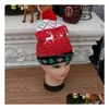 Изысканная рождественская шапка, вязаная высококачественная шапка-бини, украшение для вечеринки, детские подарки, новогодние подарки, Прямая доставка Dhrh6