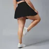Lu-937 Women Plus Size Skirts Outdoor Quick Drying Breathable Tennis Skirt Fitness Pleated Skirt