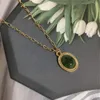 Pendant Necklaces Arrival Boho Multi-Layered Long Chain Choker For Women Inlaid Green Pink Gray Stone Trendy Jewelry