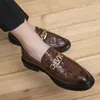 Crocodile Pattern Lefu Shoes Men PU Round Head Daily Youth Fashion British Comfort Casual Shoes