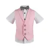 Suits Boy Candy Color Vest Kids Waistcoat Wedding Clothes Set Toddler Formal Dress Suits Child BowTie Shirt Pant Baby Gentlemen Outfit 230918