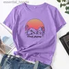 Women's Blouses Shirts Women's T Shirts Summer Women Casual T-shirt Short Sleeve Cactus Sunset Print Female Fashion Ladies Regular Daily Loose O-Neck Tees Tops L230919