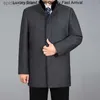 Mélanges de laine pour hommes Haute 2023 Qualité Hommes Hiver en Réel Fourrure De Lapin Long Manteau Épais Mélange De Laine Veste Hommes Pardessus Palto M-4XL L230919