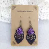 Boucles d'oreilles pendantes gothiques faites à la main pour femmes, accessoires en dentelle, bijoux de fête, YE-04