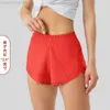 lu-16 Summer Track That 2.5-inch Hotty Hot Shorts Loose Breathable Quick Drying Sports Women's Yoga Pants Skirt Versatile Casual Side Pocket Gym