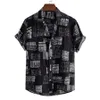 Funky camicia hawaiana nera Aloha per uomo 2021 estate manica corta casual button down camicie da spiaggia uomo festa vacanza abbigliamento uomo2895