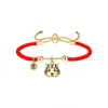 Bangle Estilo Chinês Zodíaco Tigre Pulseira Lucky Fortune Red Hand Strap Namorada Casal Presente Pulseira 230919