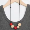 Hanger Kettingen Mode Boho Eenvoudige Casual Ketting Voor Vrouwen Vintage Wild Hout Kleur Geometrische Ruwe Wax Touw Ketting Sieraden Meisje Gift