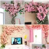 Flores decorativas grinaldas yumai falso flor de cerejeira árvore rosa sakura festa artificial fundo parede decoração loja janela decoração dr dh73n