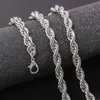 ed Rope Chain Classic Mens Jewelry 18k White Gold Filled Hip Hop Collana di gioielli di moda 24 pollici248O