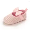 İlk Walkers Bahar Sonbahar Doğan Bebek Kız Ayakkabıları 0-18m TPR Sole Hound Nonkid Houndstooth Bow Bebek Yürümeye Başlayan Yürüyüş