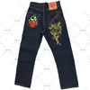 Jeans masculinos moda americana anime impresso cintura alta jeans homens y2k rua hip hop harajuku solto casual cintura alta calças de perna larga 230918