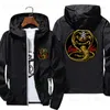 Herrjackor Män Cobra Kai No Mercy Sportswear Hooded Bomber dragkedja tunn reflekterande solskyddsmedel Vindbrytare Skincykelbeläggning 5xl 7xl T230919