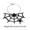 Pendentif Colliers Araignées exagérées Collier ras du cou court pour femmes Halloween Goth Noir Tissu Clavicule Chaîne Wed Bijoux Drop