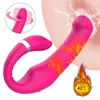 Vuxen massager 10 hastigheter axelbandslös strapon dildo vibrator kvinnlig dubbel penetration vibrerande anal prostata för par