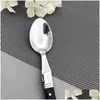 8.6 Laguiole Style Dinner Spoon Solid Black Wood Handle Table Xmas Party Restaurant Tableware Kitchen Cutlery 2/4/6Pcs1 Drop Deliver Otxmm