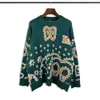 Rh Trendy Plaid Contrast Stitching Jacquard Round Neck Sweater High Street Knit Jacket6p2h