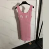 Coletes femininos camiseta designer vestido de malha regata de malha casual fitness esportes tops curto médio e longo 3 estilos