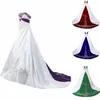 Civil Gothic White Purple Wedding Dress With Embroidery Vintage Plus Size Satin Country Boho Bridal Gown Green Red Black vestido d202J
