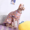 Cat Costumes Sphynx Clothes Striped Hoodies For Sphinx Hairless Devon Rex Autumn Winter Clothing Cats Dogs Supplier
