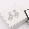 Boucles d'oreilles de luxe pour femmes, bijoux de styliste, plaqué diamant cristal, strass, perles, cadeaux de mariage, accessoires, 18 carats