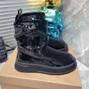 Stivali firmati Stivali da pioggia Donna Inverno Stivale moda di lusso da donna Cuscino australiano Fiori alla caviglia Stampa Scarpe stringate Impermeabile Piumino caldo Fondo piatto