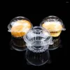 Bakeware Tools 100 bitar av transparent plast Single Cupcake Cake Box Muffin Dome Holder