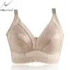 Damen-BHs in Übergröße, volle Körbchen, ungepolsterter Baumwoll-Büstenhalter, ungefütterter Spitzen-Bralette, kabelloser Minimizer-BH, Dessous BH1243E