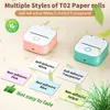 Skrivare Tillbehör Phomemo T02 Mini Printer Portable Printer Thermal Printing Sticker Wireless Inkless Pocket Printer Selfadhesive Label Printer 230918