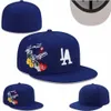 Chapeau de designer Chapeaux ajustés de baseball pour hommes Classique Couleur noire Hip Hop Chicago Sport Casquettes de conception entièrement fermées Chapeau de baseball Chapeau Heart Hustle Flowers Cap W-12