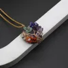 Pendant Necklaces Style Necklace Natural Stone Amethyst/Green Aventurine Winding Gravel For Women Birthday Gift Chain 60 CM