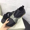 Women Top quality Designer Men Sneakers B Bold low top neoprene leather Sneakers Shoes Thick Sole height increasing sports shoes Size 35-46 des chaussures