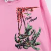 디자이너 패션 의류 럭셔리 남성용 스웨트 셔츠 2023 가을/겨울 새 손바닥 천사 천사 자수 손바닥 나무 까마귀 느슨한 하이 스트리트 까마귀