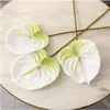 Dekorativa blommor hem restaurang brud elegant diy falska anthurium silke växter konstgjorda calla liljor