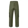 Pantalons pour hommes Pantalons cargo amples multi-poches pour hommes Salopette décontractée extensible robuste Joggers Droit drapé Jambe large pour hommes