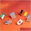 Pins Brooches National Flags Enamel Canadian American German Italian Flag Lapel Pin Button Clothes Collar Brooch Badge Fashion Jewelry Dhtnu