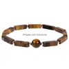 Braccialetti con ciondoli Donna Pietra naturale Bracciale con ametista Lungo quadrato Guarigione Pietra preziosa con perline di cristallo Gioielli di moda Consegna di goccia Dhsxh