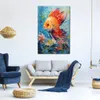 Foto in Leinwand umwandeln, Impressionismus-Gemälde eines exotischen Fisches, Posterdrucke, individuell für die Wanddekoration im Arbeitszimmer