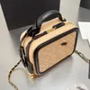 7A Women Brand Camera Caviar Fabric Shoulder Crossbody Box Makeup Casual Chain Bag 20cm