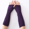 Fashion Knitted Half-finger Arm Covers Long Fingerless Mittens Winter Warm Gloves Cuff Wrist Sleeves Warmers for women