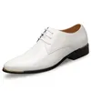 Sapatos de vestido ly sapatos de couro de patente de qualidade dos homens sapatos de casamento branco tamanho 38-48 couro preto macio homem vestido sapatos 230918