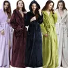 Vêtements de nuit pour femmes Femmes Hiver Chaud Extra Long Plus Taille Flanelle Peignoir À Capuchon Épais Corail Polaire Robe De Bain Amoureux Robe De Chambre Hommes