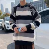 Women's Sweaters 2023 Striped Round Neck Sweater Men's Winter Fashion Brand Pullover Korean Style Loose All-match Lazy Student Coat